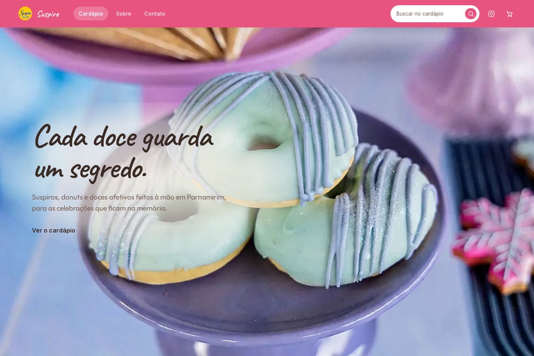 Home do site criado para Suspire